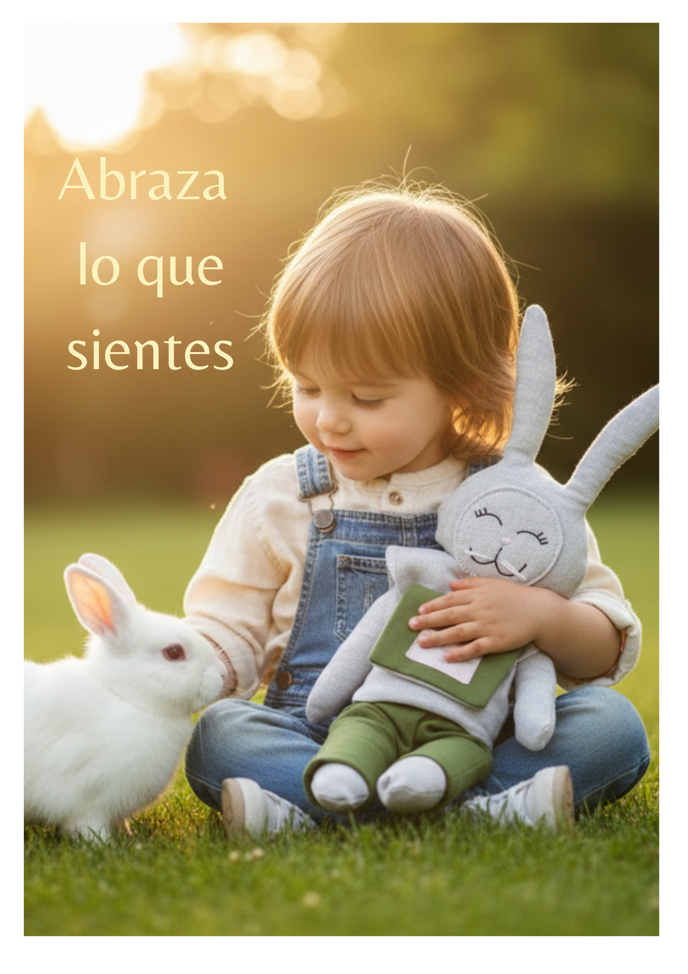 bébé con nuestra mascotas de las emociones, nuestro gatito Fifi, vestido de un mono rosa  y el bolsillo de la camisa esta cuidadosamente bordado a mano con el nombre del bébé