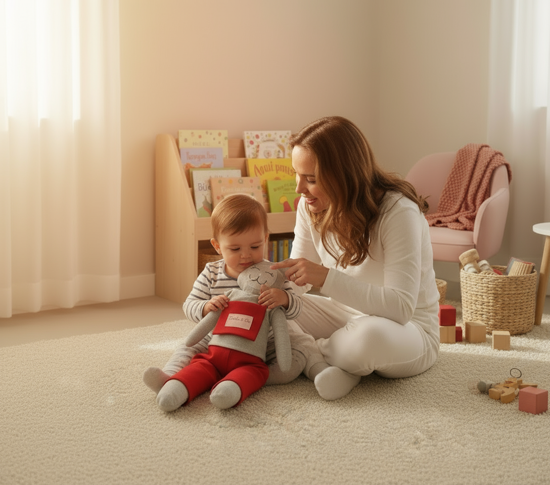 Mamá bebé Fifi escala correcta atardecer